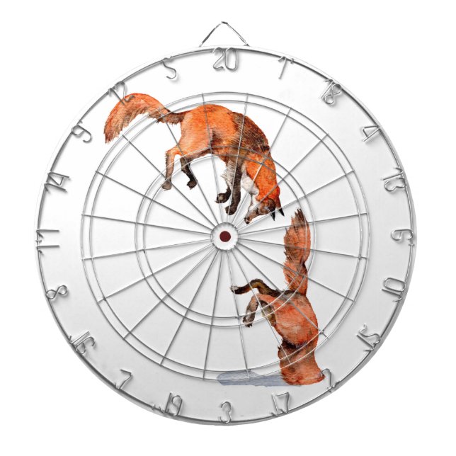 Jumping Red Fox Dart Board (Front)