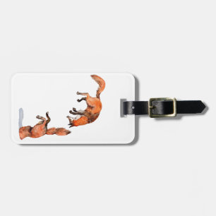 Jumping Red Fox Luggage Tag