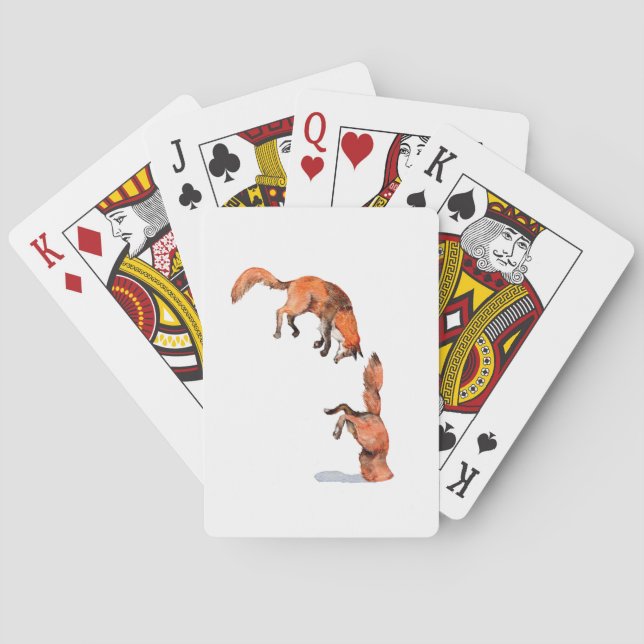Jumping Red Fox Poker Cards (Back)