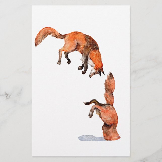 Jumping Red Fox Stationery (Front)