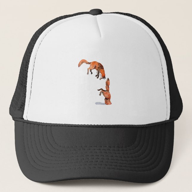 Jumping Red Fox Trucker Hat (Front)