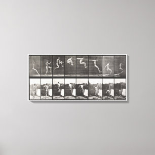 Jumping, running, broad jump 1887 Edweard Muybr Canvas Print