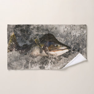 Jumping Salmon Hand Towel