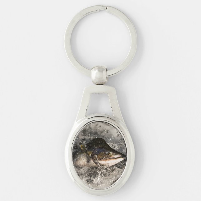 Jumping Salmon Keychain (Front)