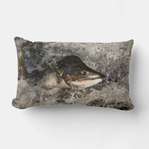 Jumping Salmon Lumbar Pillow