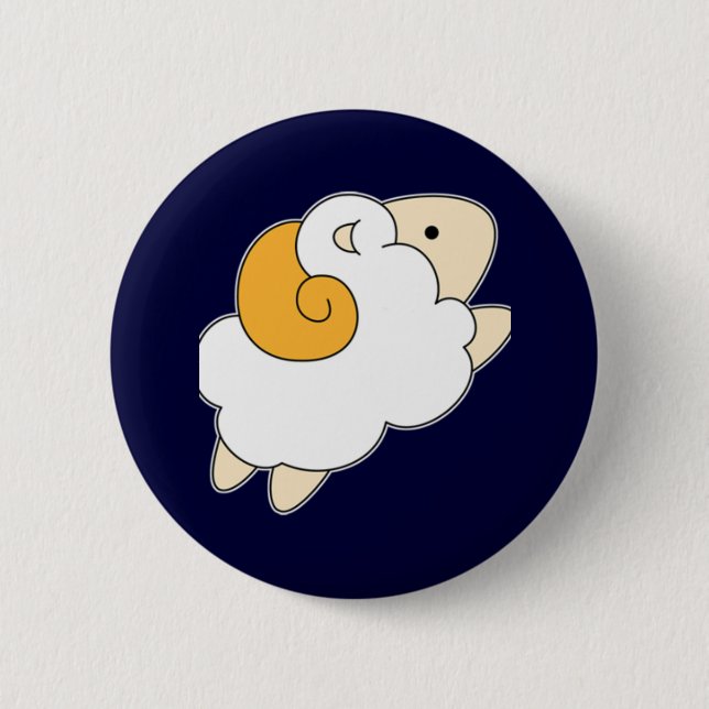 Jumping Sheep Pinback Button (Front)