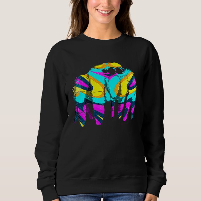 Jumping Spider Animal Colorful  1 Sweatshirt (Front)