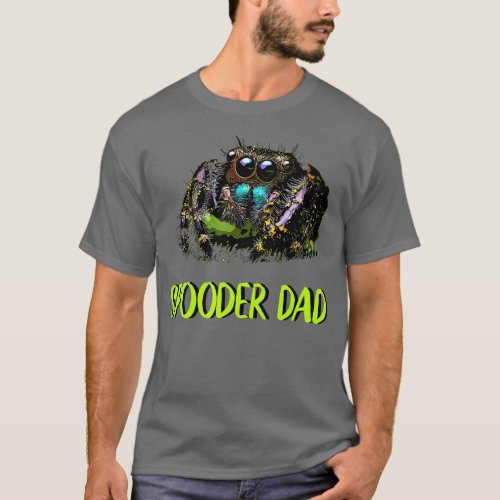 Jumping Spider Dad Spooder Dad Fathers Day Mens Pe T_Shirt