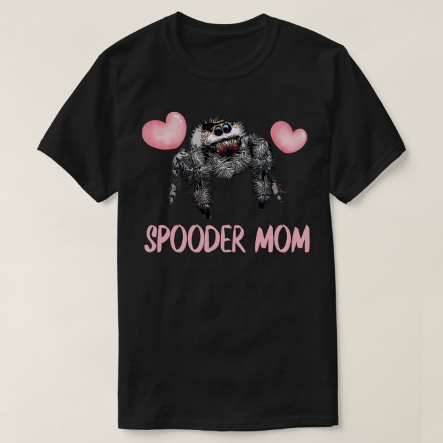 Jumping Spider Pink Spooder Mom Mothers Day Cute P T-Shirt (Design Front)