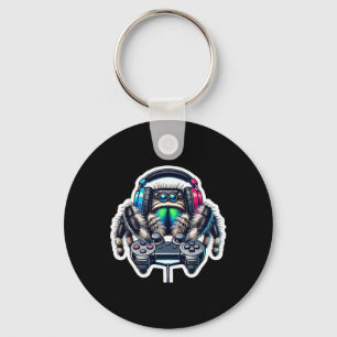 Jumping Spider Video Games Lover Gamer Gaming Keychain