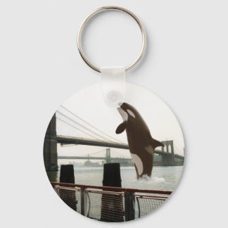 Jumping the Brooklyn Bridge Keychain