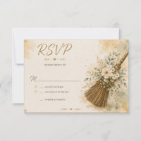 Jumping the Broom Wedding RSVP Card