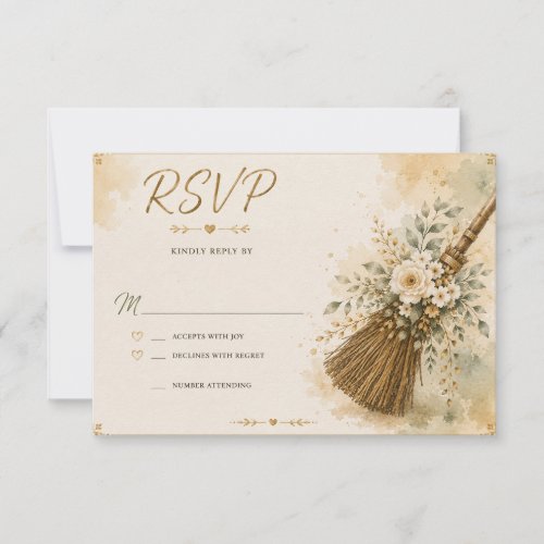 Jumping the Broom Wedding RSVP Card