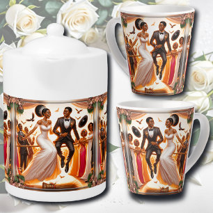 Jumping Together To Love Forever Wedding Latte Mug