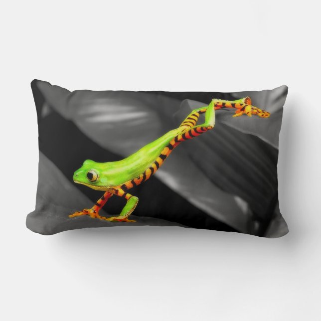 Jumping Tree Frog Lumbar Pillow (Front)