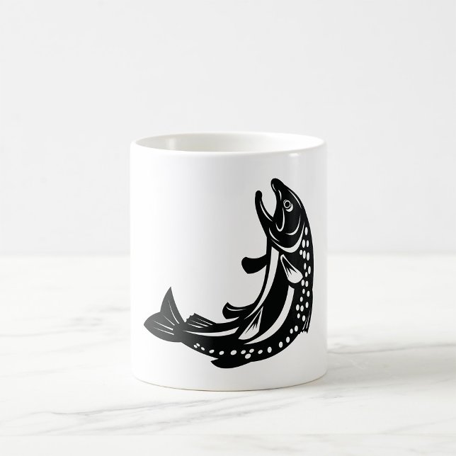 Jumping Trout Fish Silhouette Coffee Mug (Creator Uploaded)