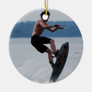 Jumping Wakeboarder Ornaments