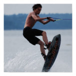 Jumping Wakeboarder Poster