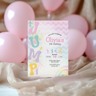 Jumps Trampoline Birthday invitation