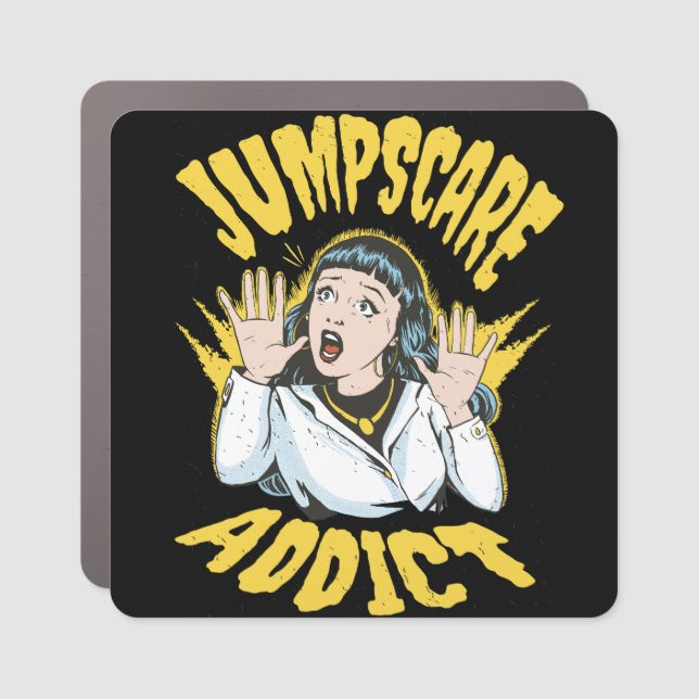Jumpscare Addict Car Magnet (Front)