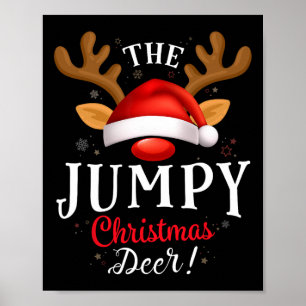 Jumpy Christmas Deer Pjs Xmas Family Matching Poster