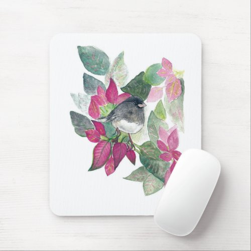 Junco Dark Eyed Watercolor Art Mouse Pad