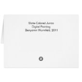 Junco Songbird Painting Cards (Back Horizontal)