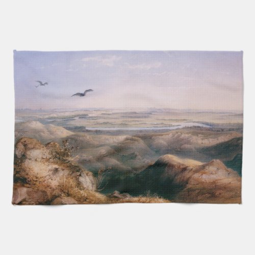 Junction of the Yellowstone and Missouri by Bodmer Kitchen Towel