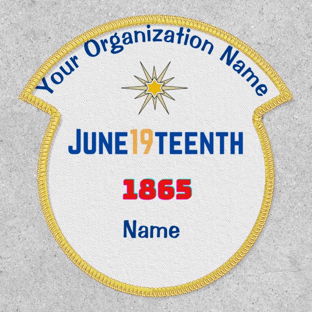 June19teenth Organization 2.5" x 3" Shield Iron-On Patch (Front)