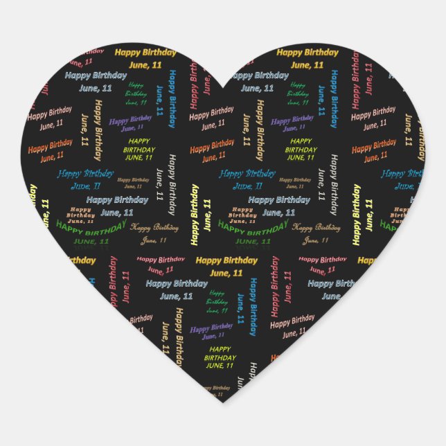 June, 11 Birthday Sticker (Front)