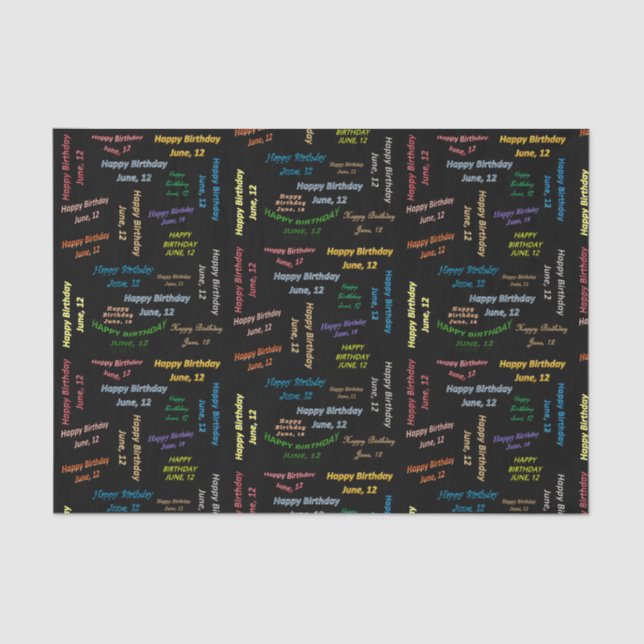 June, 12 Birthday Tissue Paper (Front)