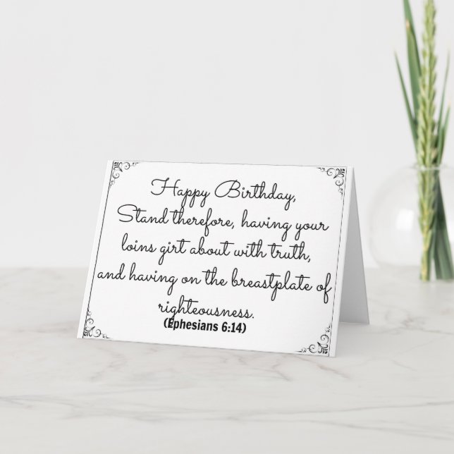 June 14 Bible Birthday card with Ephesians verse (Front)