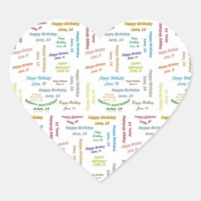 June, 14 Birthday Sticker (Front)