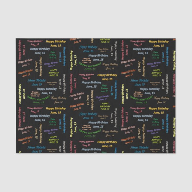 June, 15 Birthday Tissue Paper (Front)