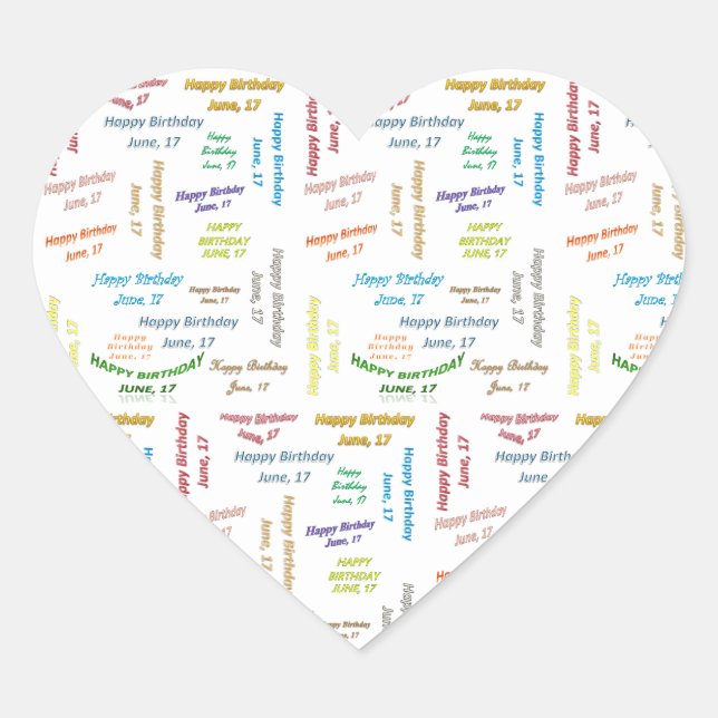 June, 17 Birthday Sticker (Front)