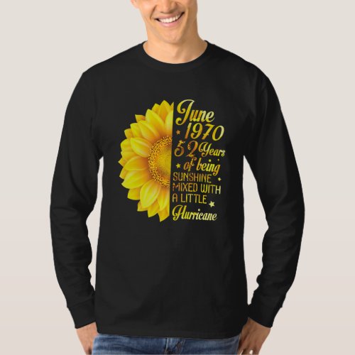 June 1970 Sunflower 52 Years Being Sunshine Mixed  T_Shirt