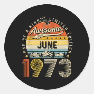 June 1973 50Th 50 Classic Round Sticker