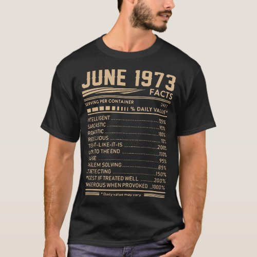 june 1973 facts birthday t_shirtsjune 1973 facts b T_Shirt