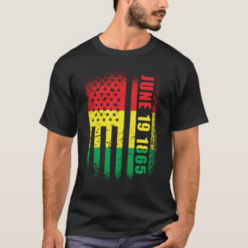 June 19 1865 American Flag Freedom Juneteenth T_Shirt