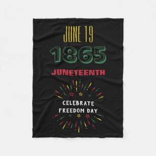June 19 1865 Juneteenth Black History Fireworks Fleece Blanket