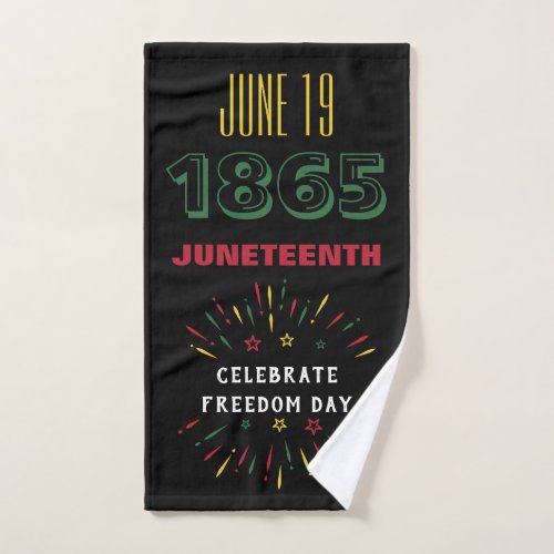 June 19 1865 Juneteenth Black History Fireworks Hand Towel