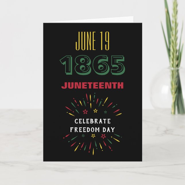 June 19 1865 Juneteenth Black History Fireworks Holiday Card (Front)