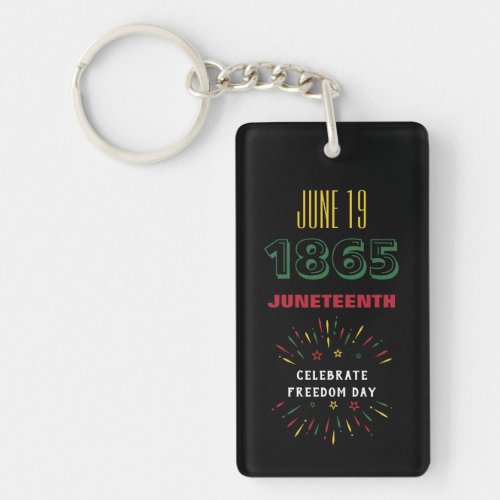 June 19 1865 Juneteenth Black History Fireworks Keychain