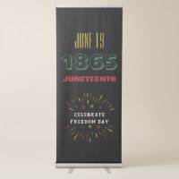 June 19 1865 Juneteenth Black History Fireworks Retractable Banner