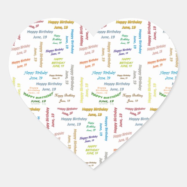 June, 19 Birthday Sticker (Front)