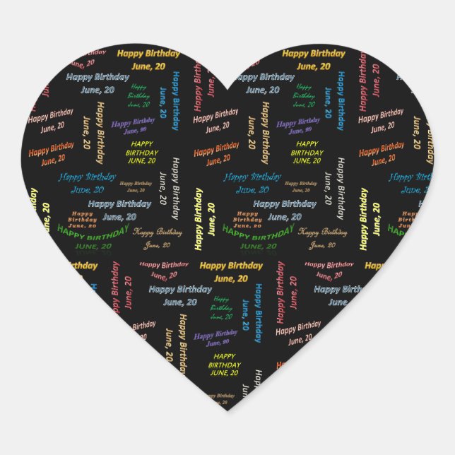 June, 20 Birthday Sticker (Front)