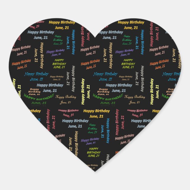 June, 21 Birthday Sticker (Front)