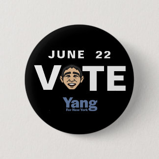 June 22 Vote Yang Mayor NYC Button