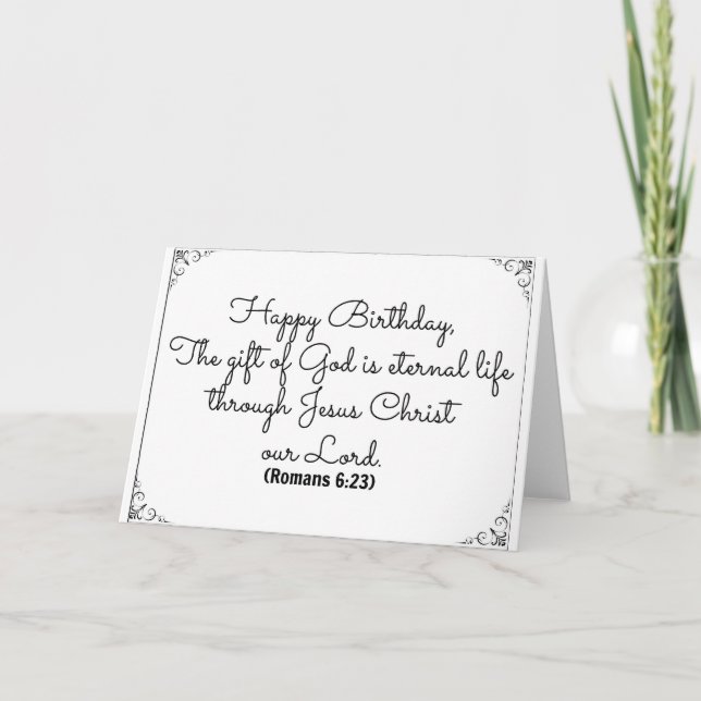 June 23 Bible Birthday card with Romans verse (Front)