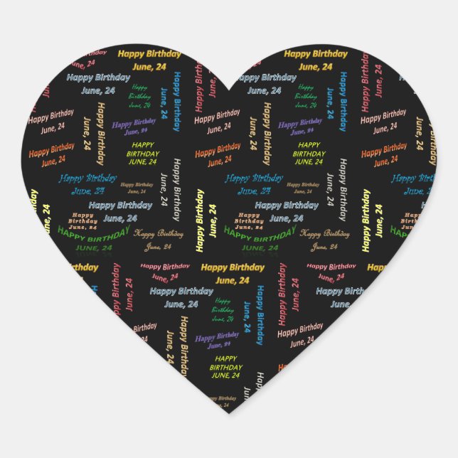 June, 24 Birthday Sticker (Front)